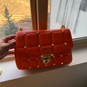 Michael Kors Studded Orange Shoulder Bag